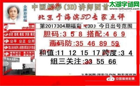 于海滨专家点评17304期