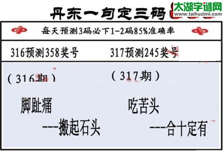 3d第2017317期丹东一句定三码