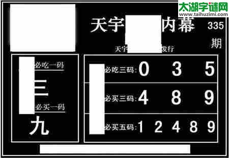 3d336期：天宇一句定三码+胆码图