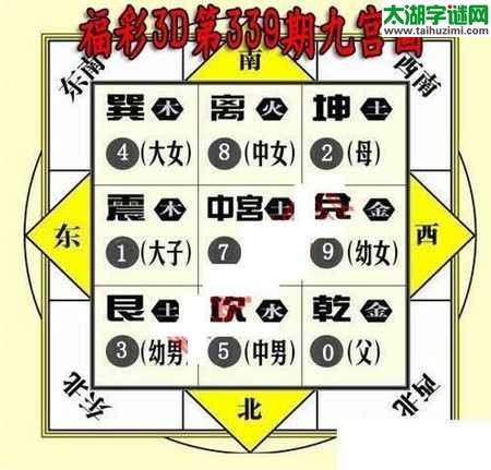 3d339期：九宫图3d图谜