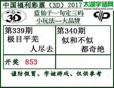 蓝仙子一句定三码17340期