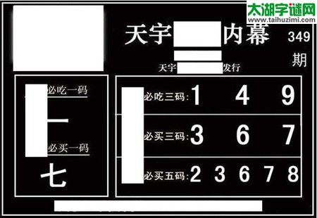 3d349期：天宇一句定三码+胆码图