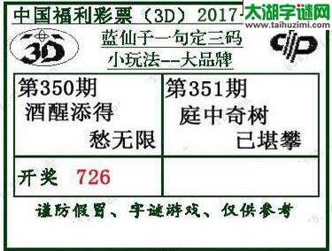 蓝仙子一句定三码17351期