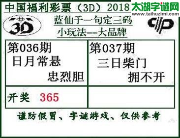 蓝仙子一句定三码18037期