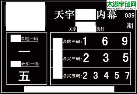 3d039期：天宇一句定三码+胆码图