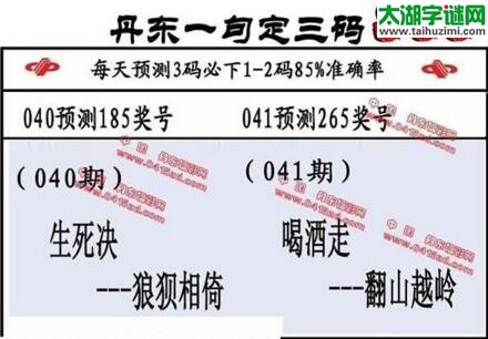 福彩3d第18041期山东真诀