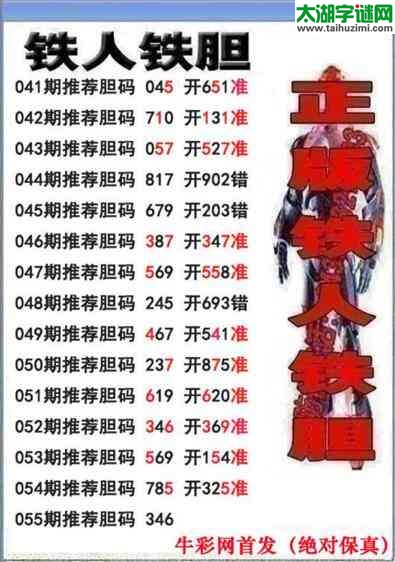 3d055期：铁人铁胆推荐胆码图