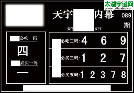 3d089期：天宇一句定三码+胆码图