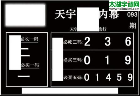 3d093期：天宇一句定三码+胆码图