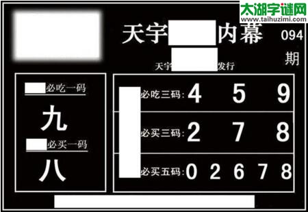 3d094期：天宇一句定三码+胆码图