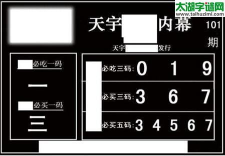 3d101期：天宇一句定三码+胆码图