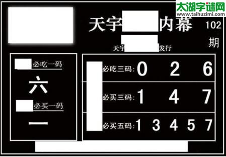 3d102期：天宇一句定三码+胆码图