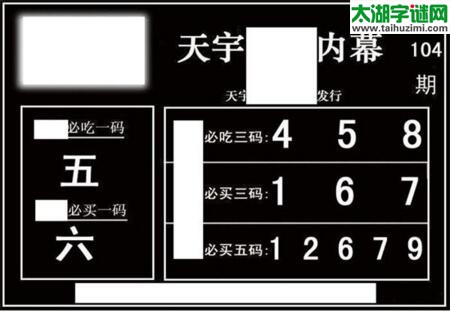 3d104期：天宇一句定三码+胆码图