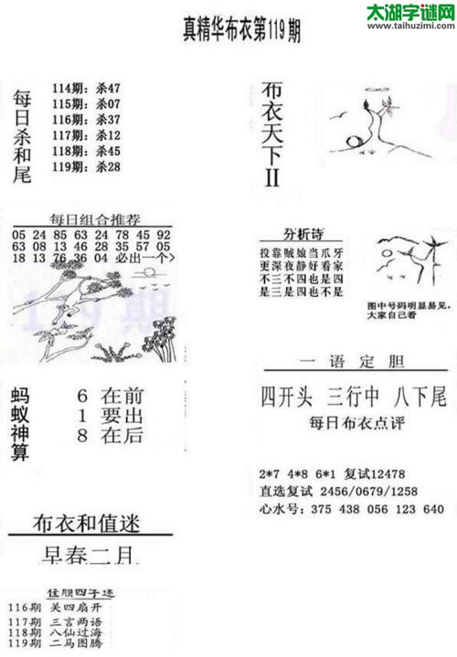 3d布衣天下图谜2018119期