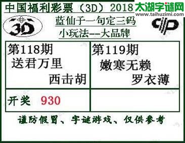 蓝仙子一句定三码18119期