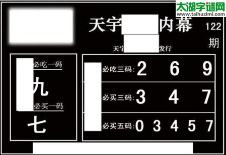 3d122期：天宇一句定三码+胆码图