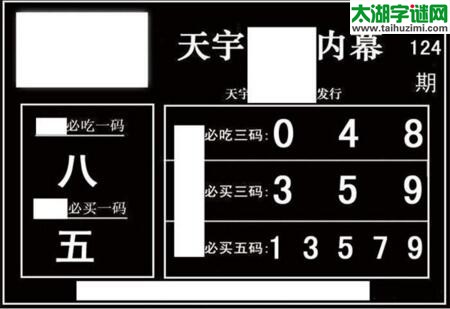 3d124期：天宇一句定三码+胆码图