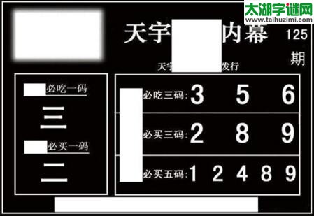 3d125期：天宇一句定三码+胆码图