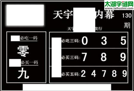 3d130期：天宇一句定三码+胆码图