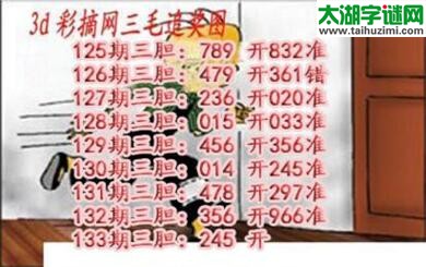 3d133期:三毛追奖图+三毛藏机图