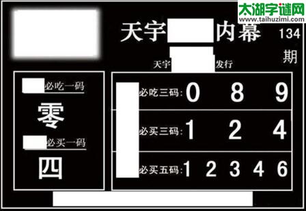 3d134期：天宇一句定三码+胆码图