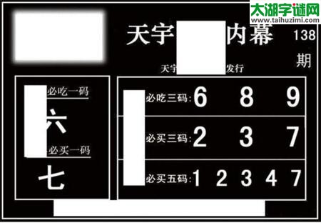 3d138期：天宇一句定三码+胆码图