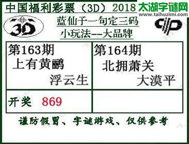 蓝仙子一句定三码18164期