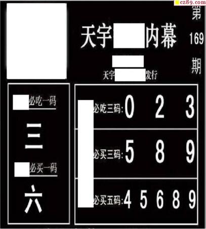 3d169期：天宇一句定三码+胆码图