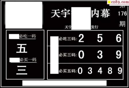 3d176期：天宇一句定三码+胆码图