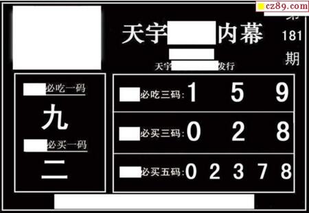 3d181期：天宇一句定三码+胆码图