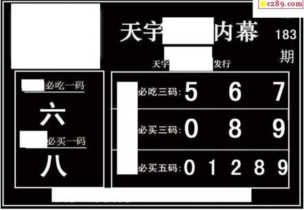 3d183期：天宇一句定三码+胆码图