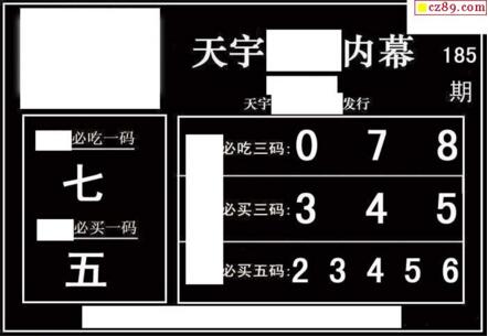 3d185期：天宇一句定三码+胆码图