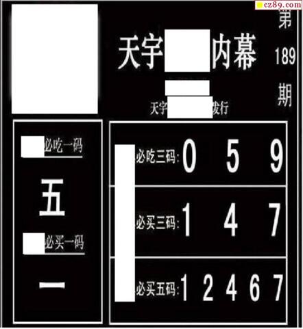 3d189期：天宇一句定三码+胆码图