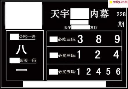 3d228期：天宇一句定三码+胆码图