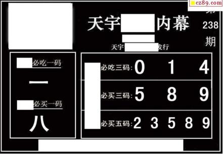 3d238期：天宇一句定三码+胆码图