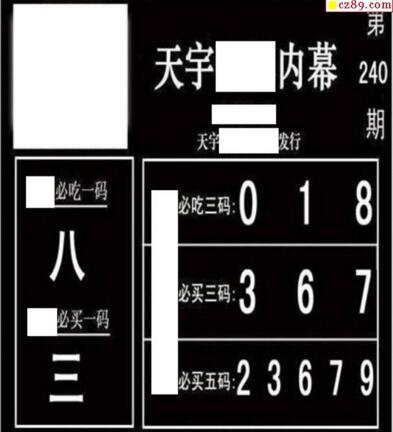 3d240期：天宇一句定三码+胆码图