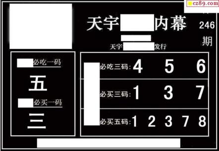 3d246期：天宇一句定三码+胆码图