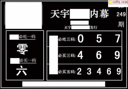 3d249期：天宇一句定三码+胆码图