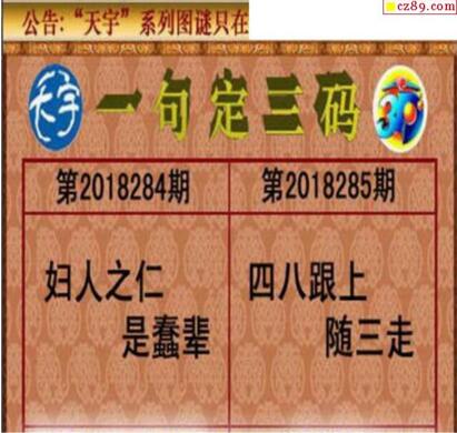 3d285期：天宇一句定三码+胆码图