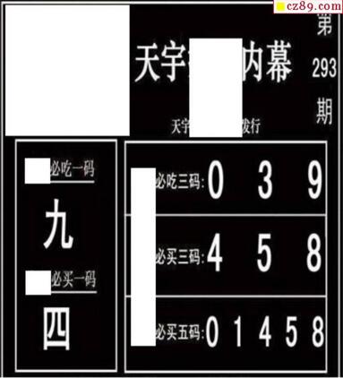 3d293期：天宇一句定三码+胆码图