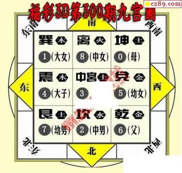 3d300期：九宫图3d图谜