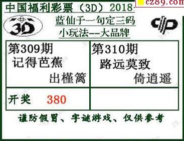 蓝仙子一句定三码18310期