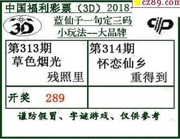 蓝仙子一句定三码18314期