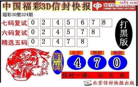 3d324期：信封快报3d图谜