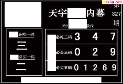 3d327期：天宇一句定三码+胆码图