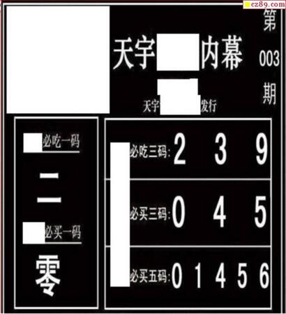 3d003期：天宇一句定三码+胆码图