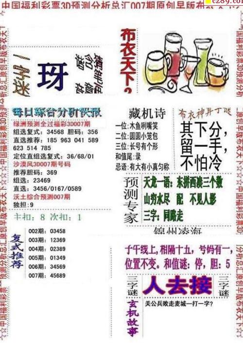 3d早版布衣天下图谜2019007期
